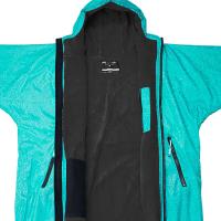 Two Bare Feet Kids Weatherproof Classic Print Changing Robe - Teal / Charcoal Extra Image 2 Preview